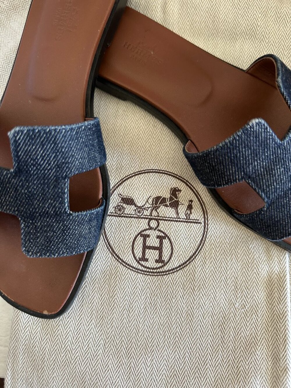 Denim Hermes Sandals - Picture 3 of 5